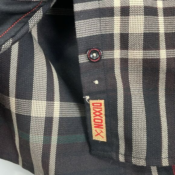 Dixxon Women’s Small Shirt Black Red Plaid Button Front Long Sleeve Haymarket - Picture 4 of 9